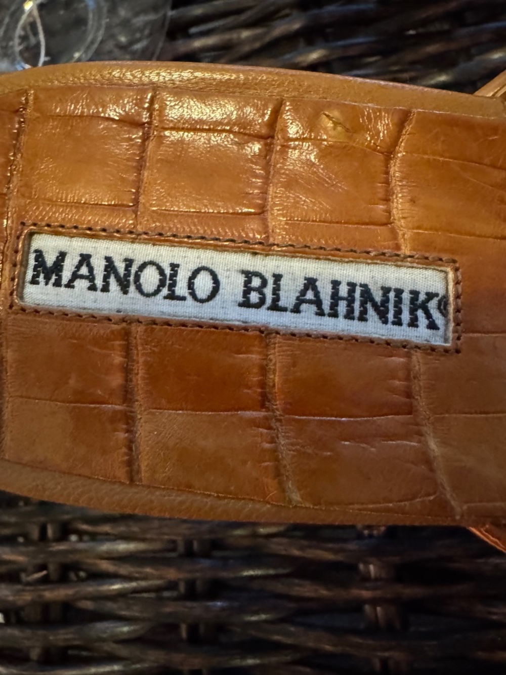 Manolo Blanik Paterno Crocodile Sandal Size 9M / EU41  Rare - Picture 5 of 6
